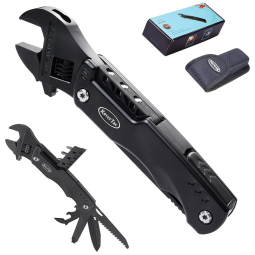 RoverTac Alicate Multifuncional 10 em 1, Aço Inoxidável, Preto