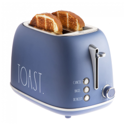Torradeira Elétrica Retrô 2 Fatias com 6 Níveis de Tostagem e Função Descongelar, 825W, 110v, RAE DUNN, Azul