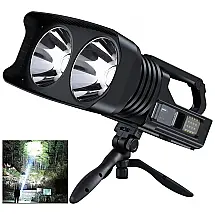 Lanterna LED Recarregável com 7 Modos e 100.000 Lúmens, MIXILIN, Preta
