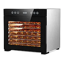Desidratador de Alimentos PSIIDAN Cinza e Prateado 8 Bandejas Motor 650W com Timer 48h