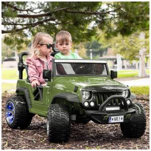 Carrinho de Passeio Infantil Moderno Kids Trail Explorer 2 Two Seater com Controle Remoto dos Pais, Rodas de EVA, Assento de Couro