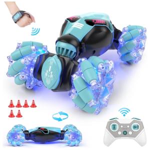 Carrinho de Controle Remoto, 4WD 2.4 Ghz, 360 com Bateria Recarregável, POWEREXTRA, Verde