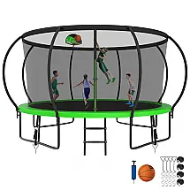 Cama Elastica Capacidade até 544 kg com Cesta de Basquete, SKYUP, Verde