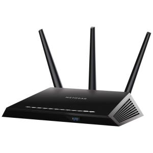 Nighthawk Wi Fi Dual Band Roteador velocidade 2300 Mbps até 35 aparelhos área 185 m2, NETGEAR R7000P 100NAS, Preto