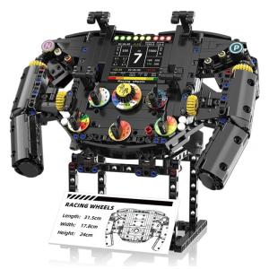Kit de Construção STEM Volante F1 – Modelo de Rodas de Corrida com 833 Peças, Blocos Realistas para Montar e Decorar, 6+ anos
