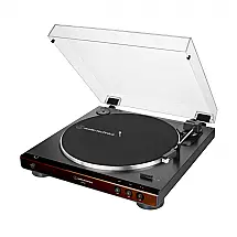 Vitrola Toca Discos Automático por Correia 2 Velocidades e Proteção contra Poeira, 110v, AUDIO TECHNICA AT LP60X BW, Marrom