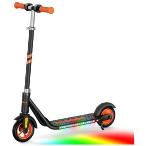 Patinete Elétrico Infantil com Luzes LED, 3 Velocidades e Velocidade até 15 km/h Ideal para Crianças de 6 a 12 Anos, 150W, Gobazaar, Preta