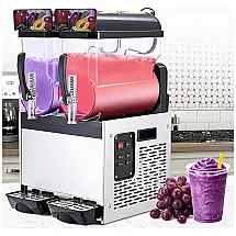 Máquina de Slush Raspadinha ExploreHorizon 15L x 2 Comercial Auto Limpeza Inox 240V
