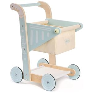 Carrinho de Compras Educativo de Madeira ROBUD para Bebês, Meninos e Meninas, Brinquedo de Aprendizado para Caminhantes Iniciantes de 10