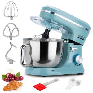 Batedeira Elétrica com Tigela de 6,5 Litros, Mixer de Alimentos Doméstico 10 Velocidades 660W, Batedeira de Massas de Pão e Bolos com Gancho