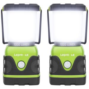 Lanterna LED 1000 Lumens 2 Unidades 4 Modos de Luz Impermeável Luz 360 À Prova Dágua 4 Modos de Luz, LIGHTING EVER 3300002 2, Verde Escuro