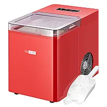 VIVOHOME Máquina de Gelo Automática Portátil Produz até 11kg, 24H, 110V, Cor Vermelha