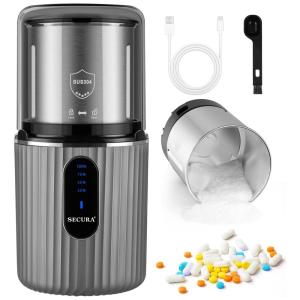 Moedor de Café em Grãos 56g com Controle de Velocidade, 200W, 110v, SECURA SL PM03, Prateado