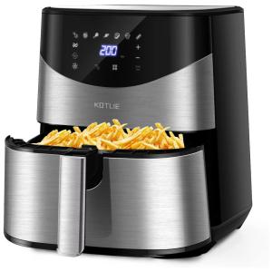 Fritadeira Elétrica AirFryer 5.3L de Capacidade com Painel de Controle Digital e Antiaderente, 1700W, 110v, KOTLIE TXG S5T9, Preto