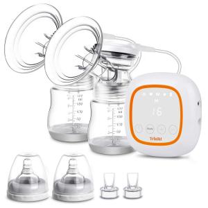 Bomba Tira Leite Elétrica Portátil com Dupla Sucção, Painel LED Digital e Bateria Recarregável, AWESO 4U AWGEBP001AO USA1, Branco