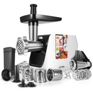 Moedor de carne elétrico 2000W MAX moedor de carne com recheio de salsicha, moedor de alimentos 5 em 1 com salsicha, kubbe, trituração