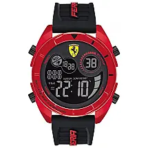 Relógio de Pulso Scuderia Forza Caixa de Plástico e Resina Resistente a, FERRARI, Preto