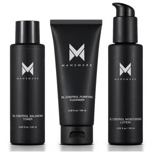 Kit Skincare de Cuidados com a Pele para Homens com Hidratante, Tonico e Óleo Clareador, MANSMARK, Preto