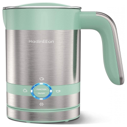 HadinEEon Espumador de Leite 4 em 1 Elétrico e Automático, Capacidade 200 mL, 110V, Azul Turquesa