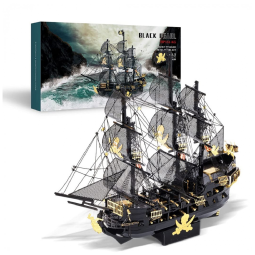 Piececool Quebra Cabeças 3D Navio Militar com Led para Crianças e Adultos, 307 Peças