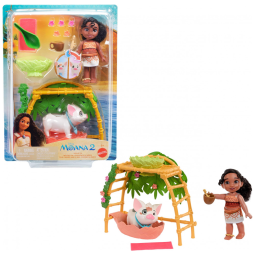 Playset Fun com Pua Disney Moana 2 com 10 Acessórios, Mattel.