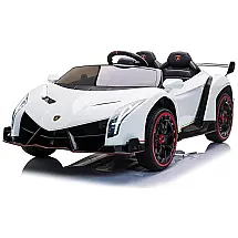 Carro, Carrinho Elétrico 2 Assentos 12V, com Luzes de LED, MP3, FREDDO, Branco