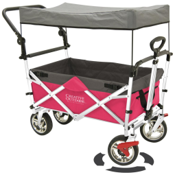Carrinho de Passeio 3 em 1 Dobrável e Multifuncional, Peso Máximo 68 kg, CREATIVE OUTDOOR DISTRIBUTOR, Rosa