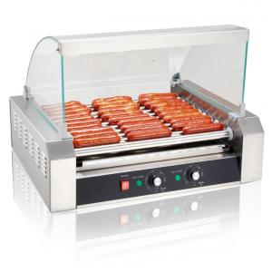 Máquina para Cachorro Quente em Aço Inoxidável com 11 Rolos até 30 Salsichas, 110V 1430W, SYBO, Prata
