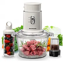 Processador de Alimentos 8 xícaras com 2 Velocidades e Acessórios, 110V 300W, Homeleader, Branco