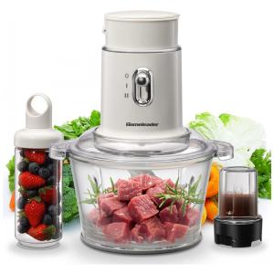 Processador de Alimentos 8 xícaras com 2 Velocidades e Acessórios, 110V 300W, Homeleader, Branco