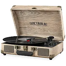 Vitrola Toca Discos 3 Velocidades, sem fio, com USB, 45 RPM, 110v, VICTROLA VSC 550BT FOT, Marrom