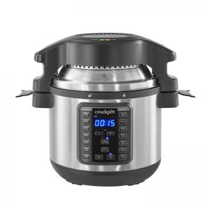 Panela de Pressão Elétrica 8L Multifuncional com Desligamento Automático, 110V 1500W, CROCK POT SCCPPA800 V1, Prateado