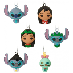 Conjunto de 6 Mini Enfeites de Natal Hallmark Disney Lilo & Stitch em Plástico Inquebrável Multicolorido, 2,54 x 3,3 x 2,6 cm cada