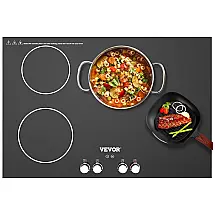Cooktop de indução embutido VEVOR, 4 queimadores de 30 polegadas, fogão elétrico de vidro cerâmico de 220V com controle de botão