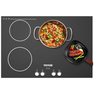 Cooktop de indução embutido VEVOR, 4 queimadores de 30 polegadas, fogão elétrico de vidro cerâmico de 220V com controle de botão