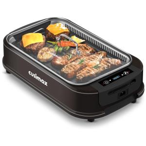 CUSIMAX RG 200 Churrasqueira Elétrica Portátil, com Antiaderente, 1800W, 110V, Marrom