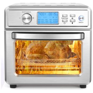 Forno Elétrico de Bancada 24L 16 em 1 Multifunções com Ajustes do Aquecedor Superior e Inferior em Aço Inoxidável, 1700W, 110v, NICTEMAW