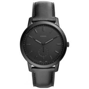 Relógio Masculino Analógico de Quartzo com Pulseira de Couro, Fossil FS5447, Preto