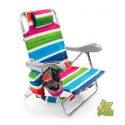Cadeira de Praia Infantil Dobrável com 4 Posições e Alça de Transporte, Homevative, Colorida
