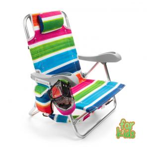 Cadeira de Praia Infantil Dobrável com 4 Posições e Alça de Transporte, Homevative, Colorida