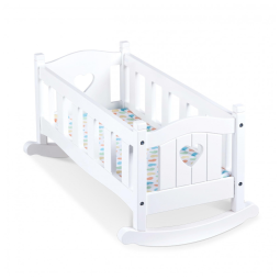 Berço de Madeira para Bonecas e Bichos de Pelúcia com até 50 cm para Crianças Acima de 3 Anos, Melissa & Doug, Branco
