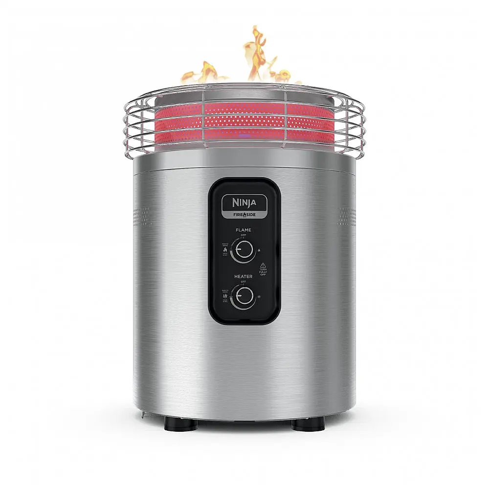 Fogueira a Gás e Aquecedor Externo Ninja Fireside360 OF101SL 80.000 BTU 3-em-1 Prata