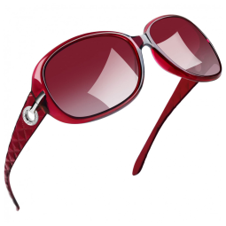 Óculos de Sol Feminino com Proteção UV, Joopin A07, Rosa Framboesa e Vermelho Gradiente