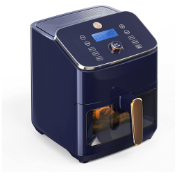 Fritadeira Elétrica Air Fryer 5,6L com Janela de Visualização e 6 Configurações de Cozimento, 110V 1300W, JOY Kitchen, Azul