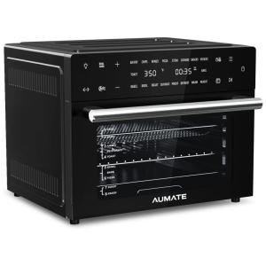 Forno Elétrico de Convecção 30 Litros com 19 Funções e 6 Acessórios, 1800W, 110V, AUMATE, Preto