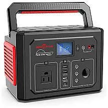 ROCKPALS Gerador de Energia Solar Portátil 350W, 288Wh com 1 Tomada AC, 4 USB, Preto