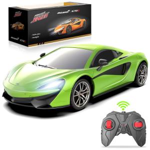 Carrinho de Controle McLaren 570S Escala 1:24 para Adultos e Adolescentes, AEROQUEST, Verde