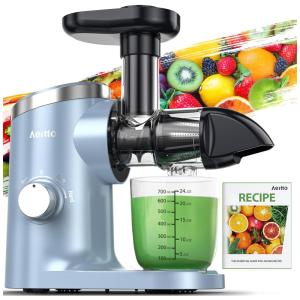 Centrifuga de Frutas com 2 Velocidades, Fácil de Limpar, Inclui Livro de Receitas em Inglês, 110V 150W, Aeitto