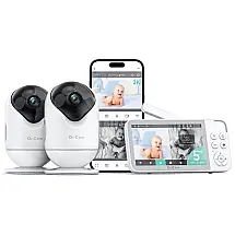 Babá Eletrônica de Bebê Inteligente VistaView com 2 Câmeras 1080P e 2K, Controle Via App, Alertas de Choro e Movimento