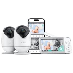 Babá Eletrônica de Bebê Inteligente VistaView com 2 Câmeras 1080P e 2K, Controle Via App, Alertas de Choro e Movimento